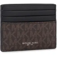 Michael Kors para hombre. 39F9LGYD2B Tarjetero Greyson grande con logotipos marrón, negro (OSFA), Casual, Lona, outlet 2026.