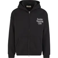 Another Cotton Lab Sudadera con cremallera 'Sunday Running Club' negro / blanco
