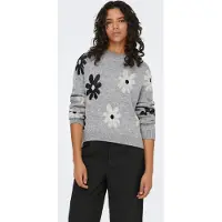 ONLY Jersey 'ONLFREESIA' gris moteado / negro / blanco