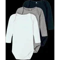 Name it Pijama entero/body marino / gris moteado / blanco