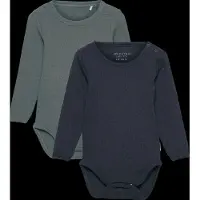 Minymo - Kid's Body L/S (2-Pack) - Ropa interior de diario size 56, turquesa