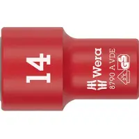 Wera 05005940001, Punta de impacto, color rojo y blanco, 1 punta, 1/4", sistema métrico, 14 mm