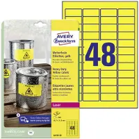 Avery Zweckform L6103-20 Etiquetas resistentes a la intemperie A4 45,7 x 21,2 mm amarillas (960 etiquetas)