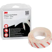 3M Cinta de velcro , modelo SJ352W, de 25 mm de ancho y 1,25 metros de largo, color blanco