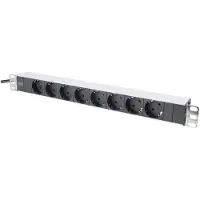 Digitus DN-19 PDU-8: Distribuidor de energía con 8 enchufes Schuko, cable de 2 metros, intensidad de corriente de 16 A y potencia máxima de 3,60 kW