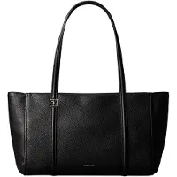Calvin Klein Shopper 'Emblem Plaque Pebble Grain Tote' negro