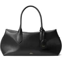 Ralph Lauren para mujer. 428977211002 Bolso satchel Bellport de piel negro (OSFA), Casual, outlet 2026.