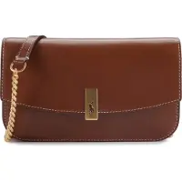 Ralph Lauren para mujer. 427P04993001 Bolso cartera Polo ID de piel con cadena marrón (OSFA), Casual, outlet 2026.