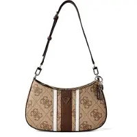 GUESS Bolso de hombro 'NOELLE II' marrón / marrón claro / blanco