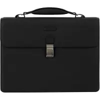 Piquadro Modus Maletín Piel natural 40 cm Compartimento para el portátil negro