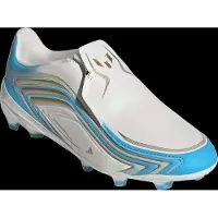 Adidas adidasBota de fútbol sin cordones F50 Messi League césped natural seco 31 1/2 Ivory / Semi Blue Burst / Icey Blue Niño