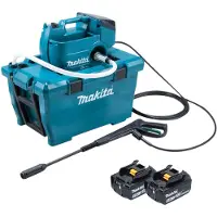 Makita DHW 080 F2K Limpiadora de alta presión sin cable 36 V ( 2x 18 V ) 80 bar 380 l/h Sin escobillas + 2x batería recargable 3,0 Ah - sin cargador