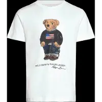 Ralph Lauren para niño. 322P00508001 Camiseta de algodón con Polo Bear (5años= 117/123cm), Blanco, Casual, Manga corta, moda infantil,