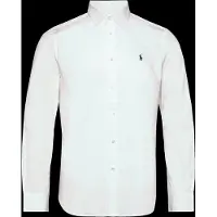Ralph Lauren para mujer. 211891376001 Camisa de algodón Slim Fit blanco (44), Casual, Clásico, Manga larga, outlet 20