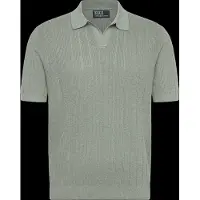 Ralph Lauren para hombre. 710A12994005 Jersey de lino con cuello abierto verde (M), Casual, Manga corta, outlet 2026.