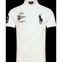 Ralph Lauren para hombre. 710B21921003 Polo con Big Pony Custom Slim Fit blanco (S), Casual, Algodón, Manga corta, ou