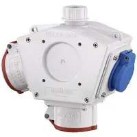 MENNEKES 92916 - Enchufe CEE 7/3 + Tipo F - 5 polos - Con tornillos - Azul - Rojo - Blanco - Plástico - Grado de protección IP44