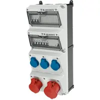 MENNEKES 940005, Tipo F, 5 polos, Tornillos, Azul, Gris, Rojo, Blanco, Plástico, IP44