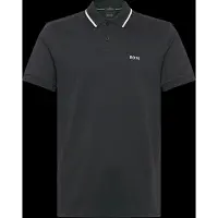 BOSS para hombre. 50562481 Polo ribete marino (XXL), Negro, Casual, Algodón, Clásico, Manga corta, outlet 2026.