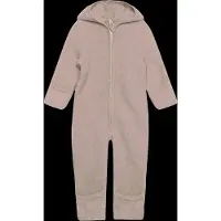 Huttelihut - Baby's Pram Suit Bear Ears Wool Fleece - Mono size 92, beige