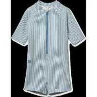 Liewood - Kid's Max Seersucker Shortsleeve Swim Jumpsuit - Traje de baño size 74, gris