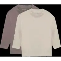 Minymo - Kid's T-Shirt L/S Loose Fit (2-Pack) - Camiseta de manga larga size 140, beige