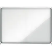 Nobo Vitrina Expositora Interior Con Puerta Corredera Premium Plus 18x A4 Hojas Magnéticas Superficie Blanca
