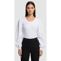 Rich & royal Cotton Mat Mix Longsleeve Organic White Talla: L | Manga Larga Outlet | Mujer | Blanco