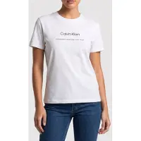 Calvin Klein Ss Multi Logo Classic Tee Bright White Talla: M | Camisetas de Seda Outlet | Mujer | Blanco