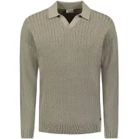 No-excess Pullover Open Polo Collar Relief Knit Clay Talla: XL | Jerséis Outlet | Hombre