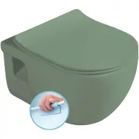 Hak Inodoro suspendido Sapho BRILLA, sin reborde, 36,5 x 53 cm, verde mate