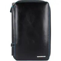 Piquadro Blue Square Maletín para el pasaporte Piel natural 14 cm negro
