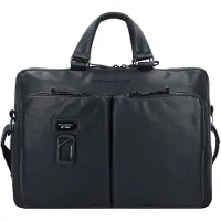 Piquadro Harper Maletín Piel natural 40 cm Compartimento para el portátil negro