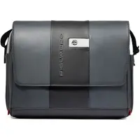 Piquadro Urban Mensajero Bloqueo RFID Piel natural 35 cm Compartimento para el portátil gris