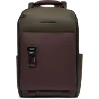 Piquadro Harper Mochila urbana Piel natural 44 cm Compartimento para el portátil verde oliva