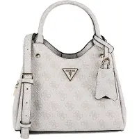 GUESS Bolso de mano 'MERIDIAN II' camelo / blanco