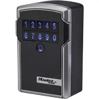Master Lock Caja fuerte con cerradura , con conexión Bluetooth, color y gris, modelo 5441EURD