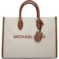 Michael Kors Bolso de mano 'Mirella Medium Signature Logo Tote Bag' crema