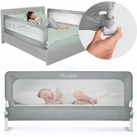 Nukido NK-228: Barandilla de protección para cama, 200 cm, color gris