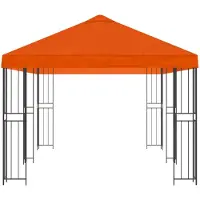 vidaXL Pabellón de jardín, 6 x 3 m, color naranja, fabricado en poliéster y acero, con una densidad de 190 gsm