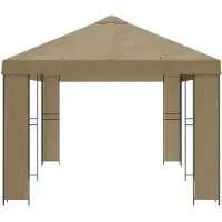 vidaXL Pabellón de jardín, 6 x 3 metros, color beige, fabricado en poliéster y acero, con una densidad de 190 g/m²
