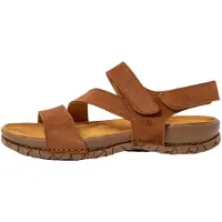 El naturalista unisex. 2586011ND005_023 Sandalias de piel N5860 marrón (46), Plano, Hebilla, Velcro, Casual, Imitación cuero,
