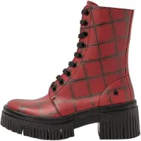 Art para mujer. 11375F1X2003_ESP Botines de piel 1375F rojo (41), Plano, 3 a 5cm, Cordones, Cremallera, Casual, outlet 2026.