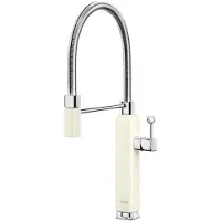 Smeg MDF50CR, color crema, latón, grifo monomando, autoportante, tipo C, cerámica