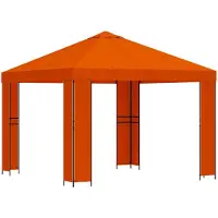vidaXL Pabellón de 3 x 3 metros, color naranja, fabricado en poliéster y acero, con una densidad de 190 g/m²