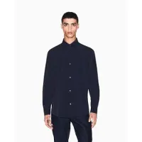 Armani Exchange para hombre. XM001567AF19193UB101 Camisa Button marino (XS), Casual, Poliamida, Manga larga, outlet