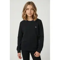Calvin Klein Unisex Mini Badge Crew Neck Black Talla: 12 | Chalecos Outlet | Unisex | Negro