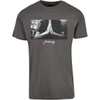 Mister tee Camiseta 'Pray' gris oscuro / blanco