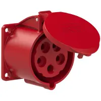 Pce Enchufe empotrable de 32A, 5 polos, 400V, dimensiones 70x70, color rojo, grado de protección IP44, modelo 325-6