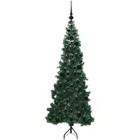 vidaXL Árbol de Navidad artificial, forma rectangular, color verde, 180 cm, fabricado en PVC y metal